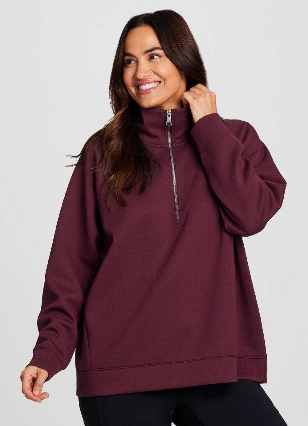 Rbx Plus LuxeSoft Oversized Half Zip Pullover