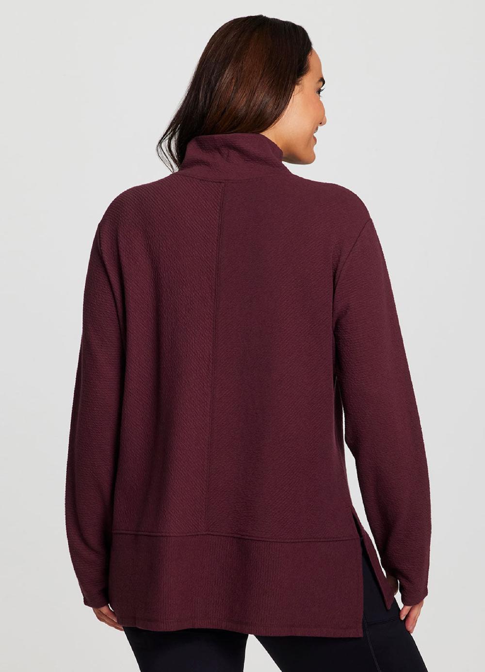 Rbx Plus Studio Jacquard Mock Neck Pullover