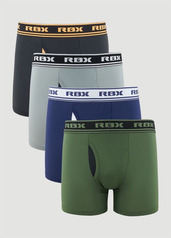 rbx Premium Mesh Boxer Briefs with Fly 4-Pack
