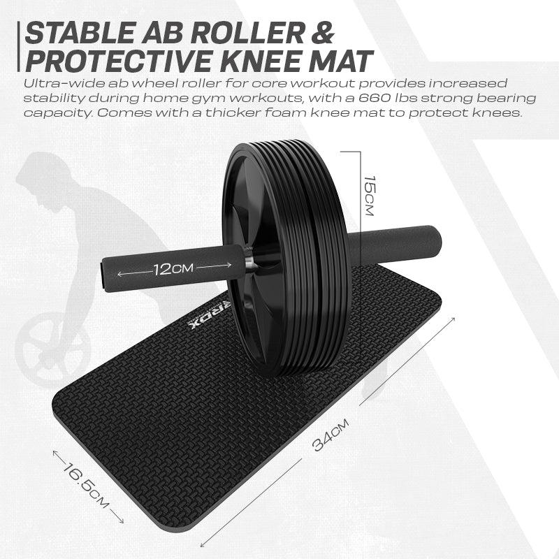 Rdx Sports RDX 1B 4-in1 Ab Roller With Push-Up Bar Skipping Rope & Knee Pad Set