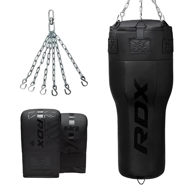 rdx sports RDX 3-in-1 Angle Punch Bag Full Black with Gloves Set rdx sports RDX 3-in-1 Angle Punch Bag Full Black with Gloves Set