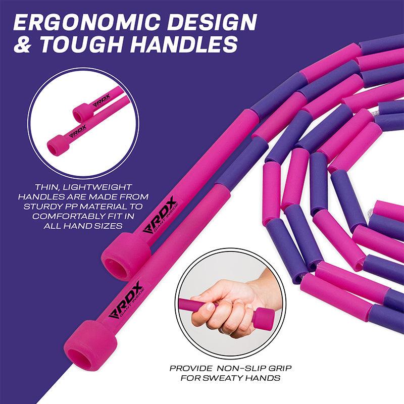 Rdx Sports RDX BP Pink Purple Colour Braided Nylon Tangle-Free 10ft Kids Skipping Rope