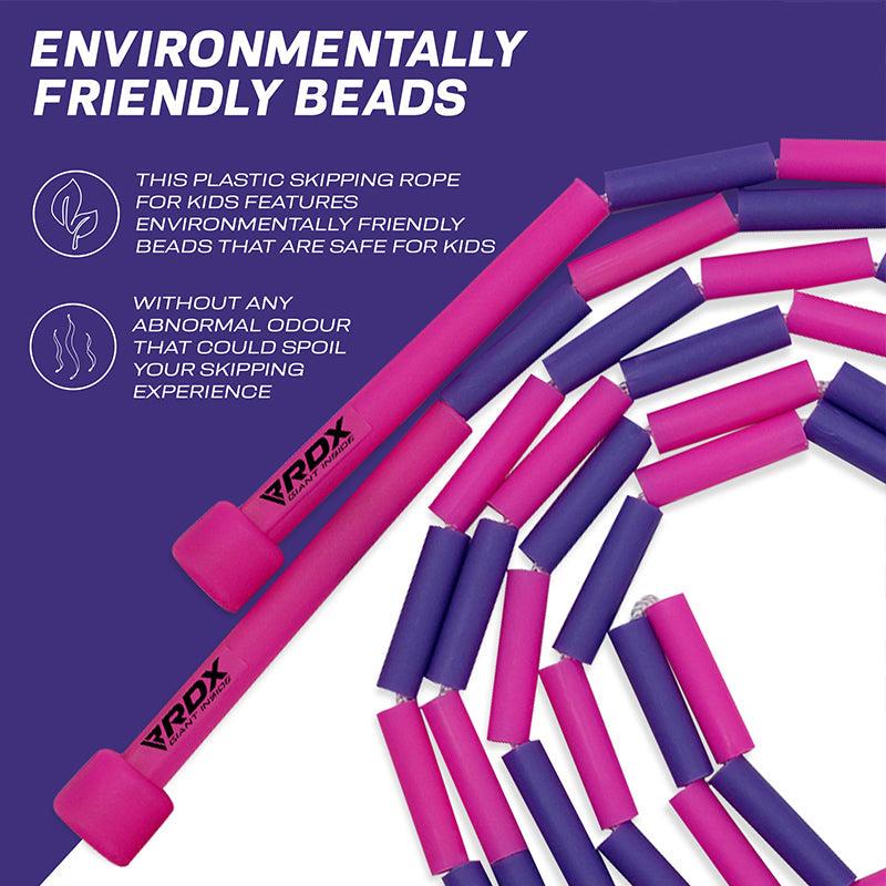 Rdx Sports RDX BP Pink Purple Colour Braided Nylon Tangle-Free 10ft Kids Skipping Rope