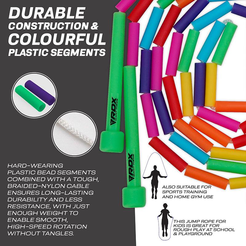 Rdx Sports RDX BR Rainbow Color Braided Nylon Tangle-Free 10ft Kids Skipping Rope