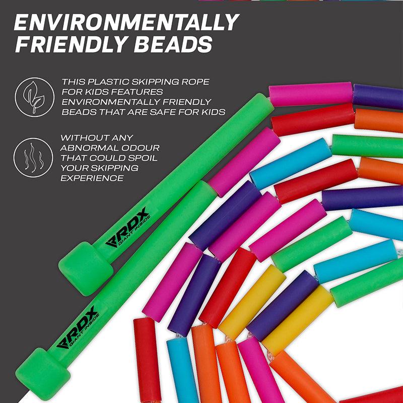 Rdx Sports RDX BR Rainbow Color Braided Nylon Tangle-Free 10ft Kids Skipping Rope