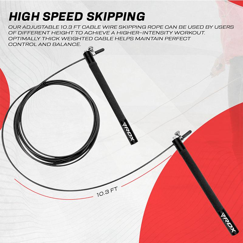 Rdx Sports RDX C3 Adjustable 10.3ft Skipping Rope With Non-Slip Handles