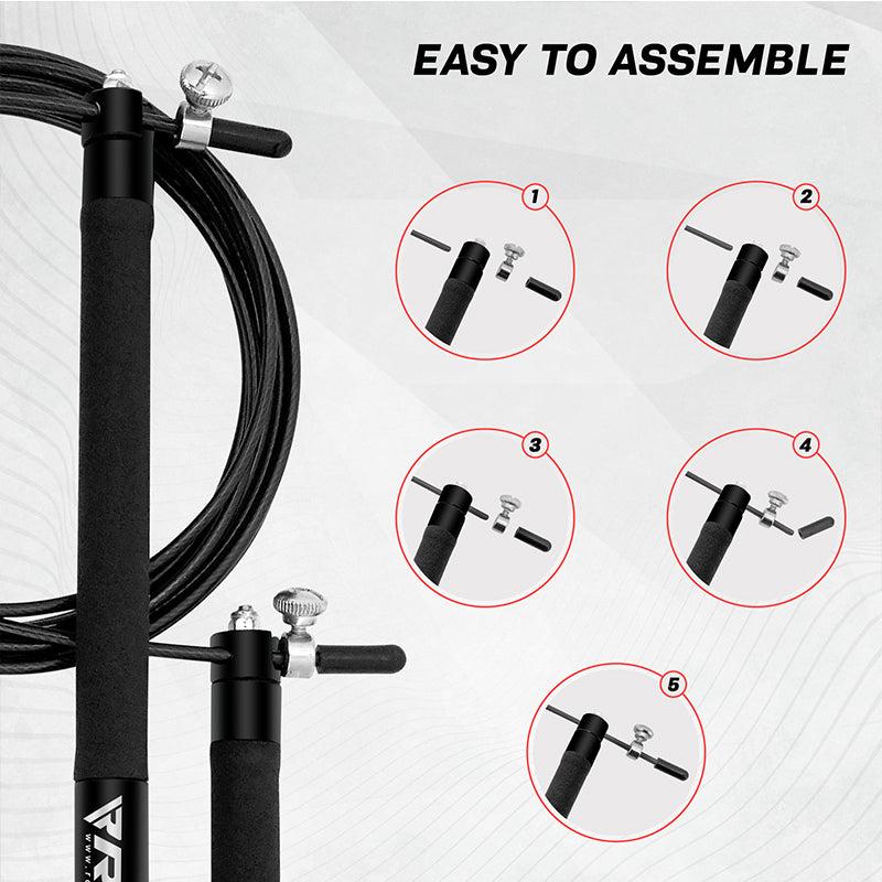 Rdx Sports RDX C3 Adjustable 10.3ft Skipping Rope With Non-Slip Handles