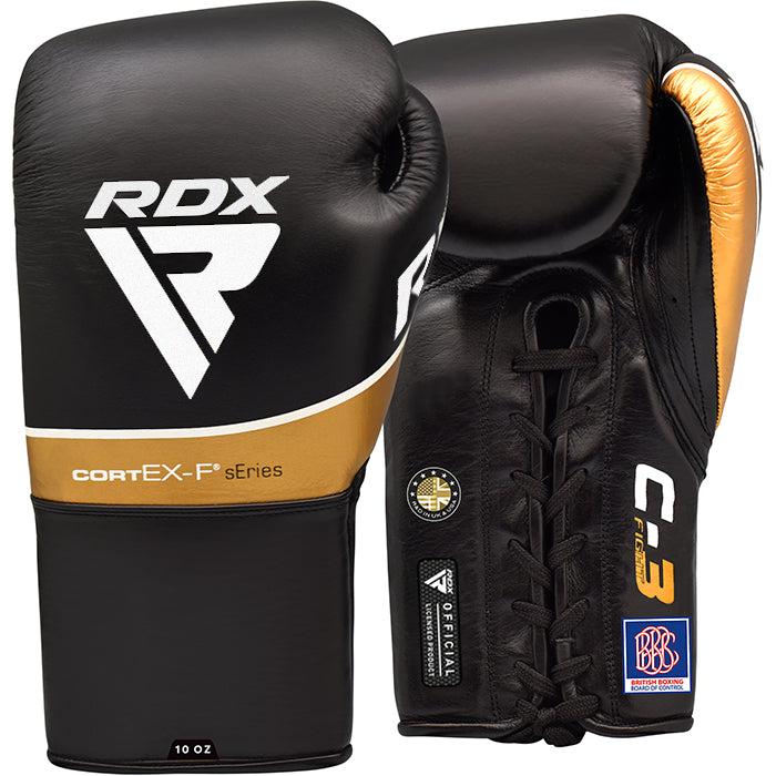 rdx sports RDX C3 Fight Lace Up Leather Boxing Gloves BBBOFC/BIBA/WBF/NYAC /NEVADA APPROVED
