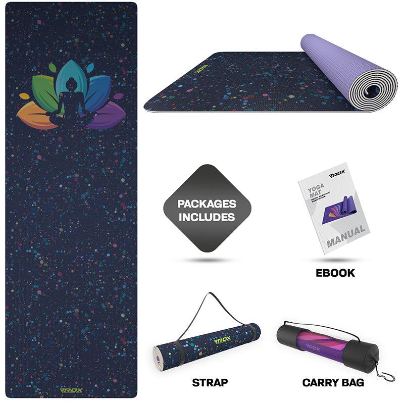 Rdx Sports RDX D1 Iris 6mm PVC Yoga Mat Midnight Lotus