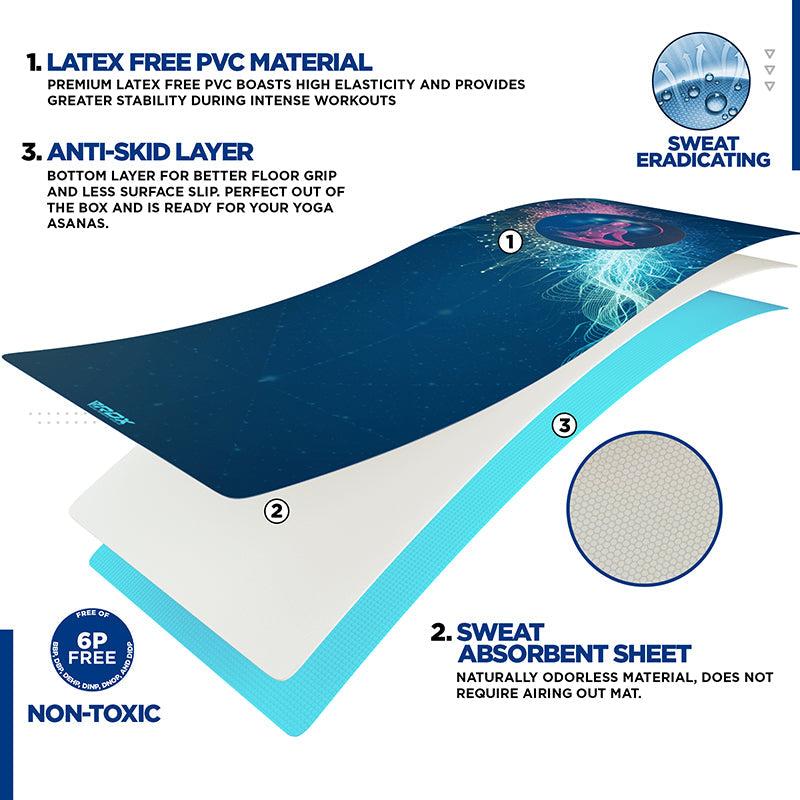 Rdx Sports RDX D10 Iris 6mm PVC Yoga Mat Angelic Blue