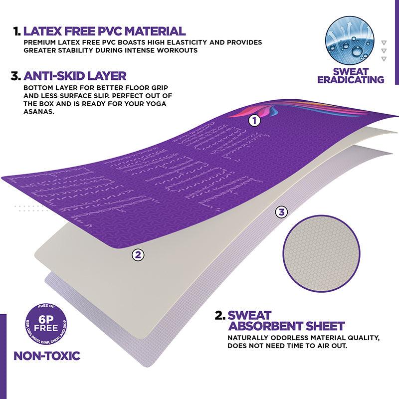 Rdx Sports RDX D2 Iris 6mm PVC Yoga Mat Orchid Phoenix