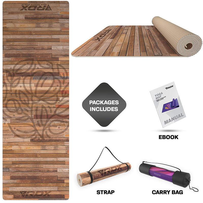Rdx Sports RDX D4 Iris 6mm PVC Yoga Mat Rustic Wood