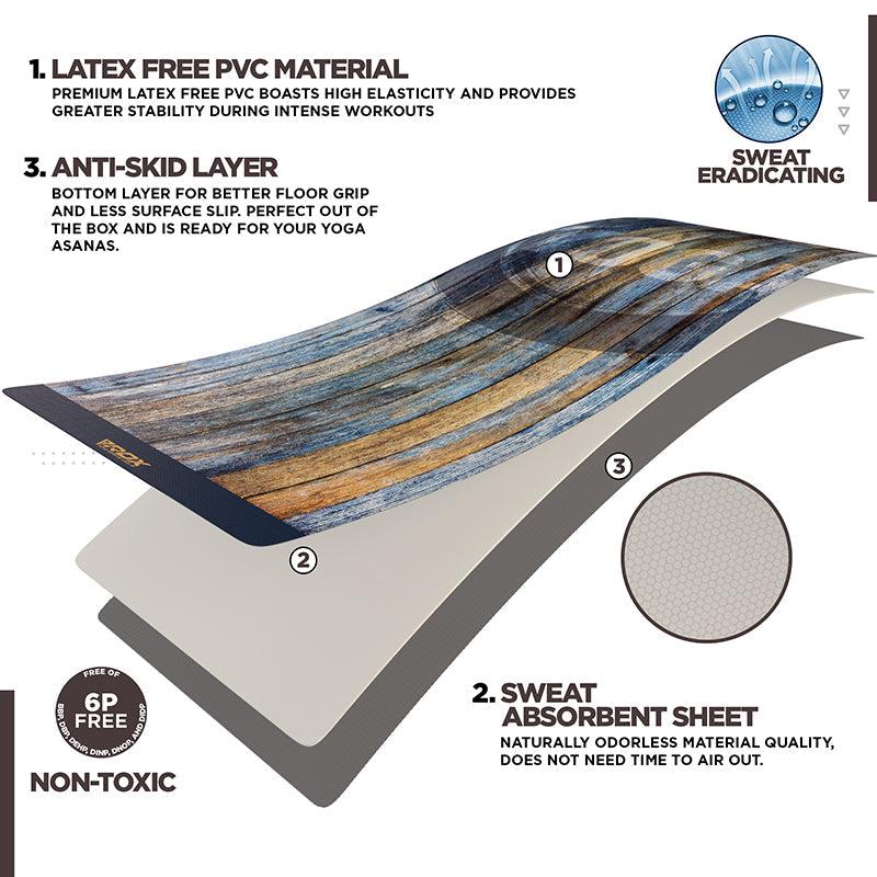 Rdx Sports RDX D5 Iris 6mm PVC Yoga Mat Timber Blend