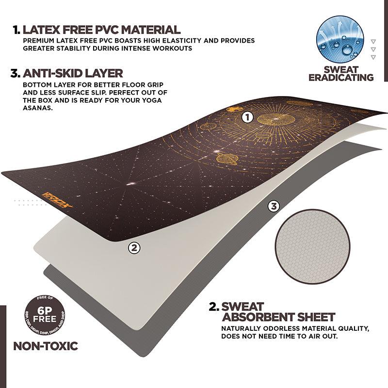 Rdx Sports RDX D6 Iris 6mm PVC Yoga Mat Solar Brown