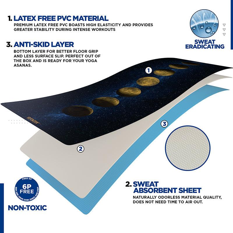 Rdx Sports RDX D8 Iris 6mm PVC Yoga Mat Universe Blue