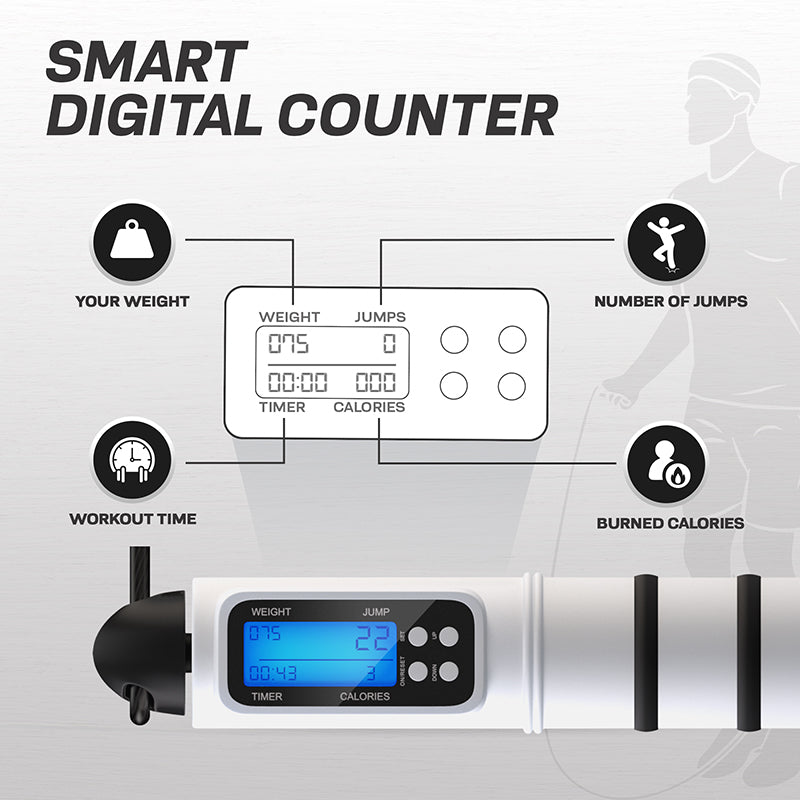 Rdx Sports RDX Digital Calorie Burn & Workout Counter 10.3ft Adjustable Skipping Rope