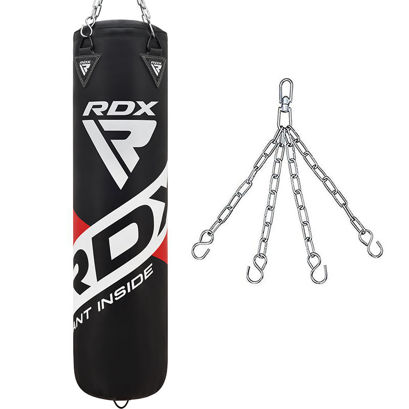 rdx sports RDX F10 4ft / 5ft 2-in-1 Training Punch Bag Black Set