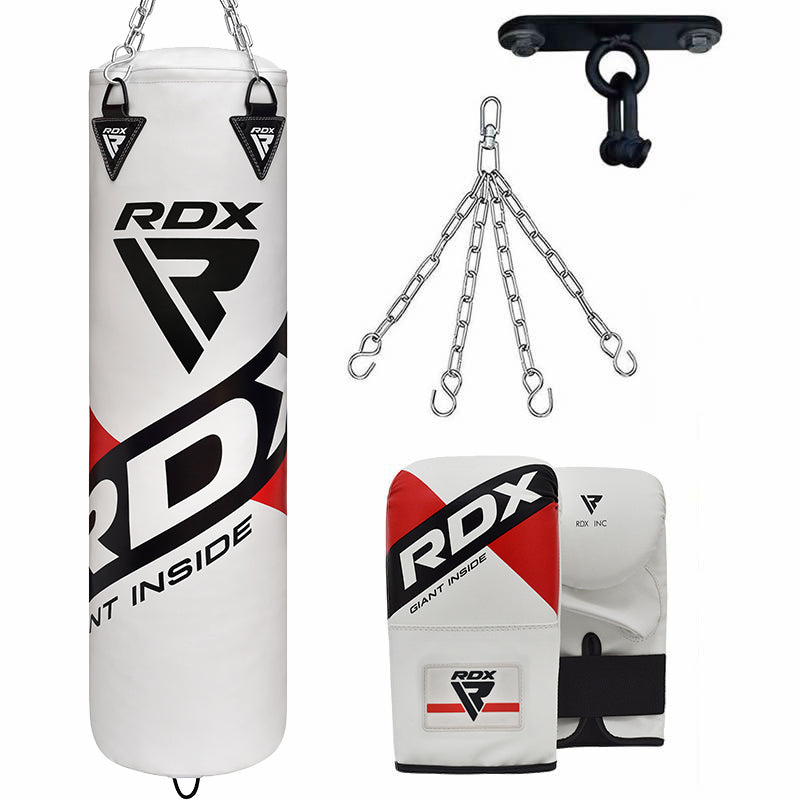rdx sports RDX F10 4ft / 5ft 4-in-1 Punch Bag with Mitts and Ceiling Hook Set