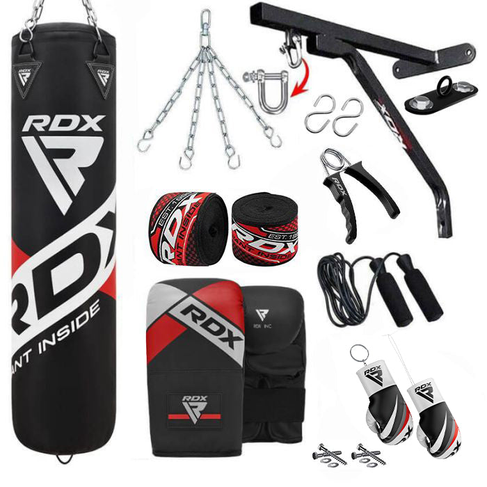 Rdx Sports RDX F10B 14PC Punch Bag With Bag Mitts Home Gym Set