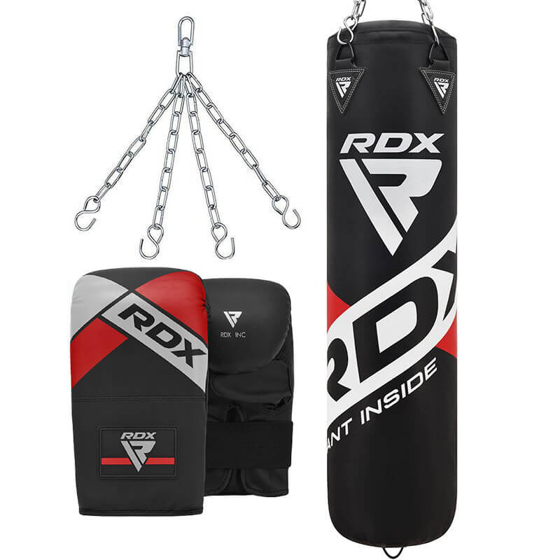 rdx sports RDX F10B 4ft / 5ft 3-in-1 Training Punch Bag with Bag Mitts Set