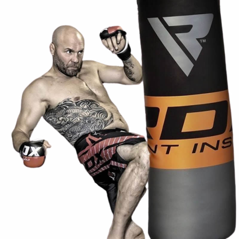 Rdx Sports RDX F12 4ft / 5ft 3-in-1 Punch Bag & Mitts Black / Orange / Gray / White Set