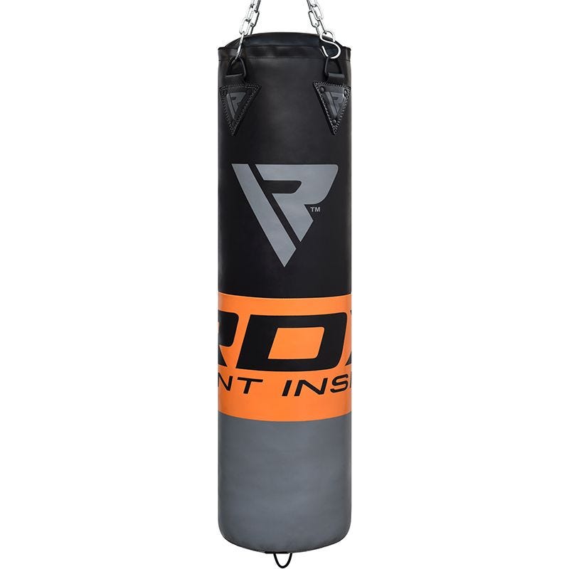 Rdx Sports RDX F12 4ft / 5ft 3-in-1 Punch Bag & Mitts Black / Orange / Gray / White Set
