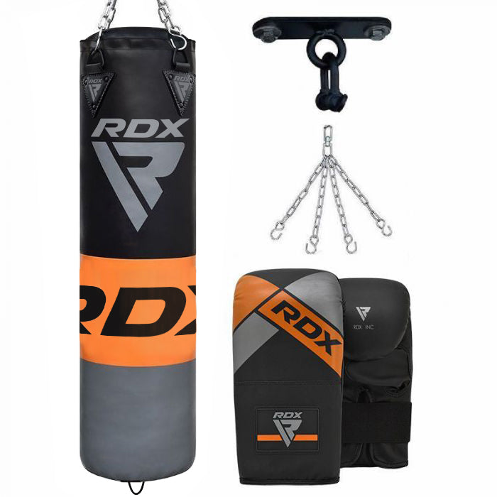 rdx sports RDX F12 4ft / 5ft 4-in-1 Punch Bag with Gloves & Ceiling Hook Set