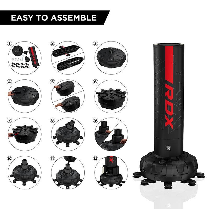 Rdx Sports RDX F6 6ft Kara Red & Black Free-Standing Punch Bag With Mitts Set