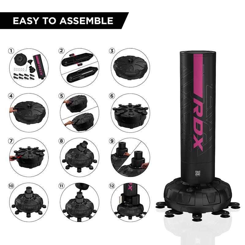 Rdx Sports RDX F6 Kara Pink & Black 6Ft Free Standing Punch Bag With Mitts