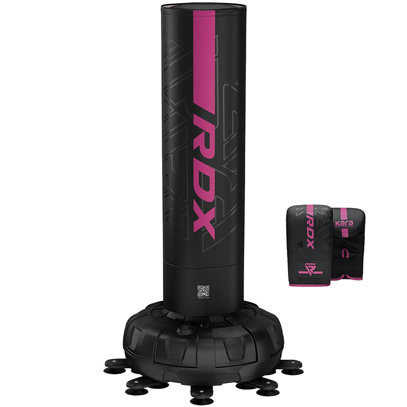 rdx sports RDX F6 Kara Pink & Black 6Ft Free Standing Punch Bag With Mitts rdx sports RDX F6 Kara Pink & Black 6Ft Free Standing Punch Bag With Mitts