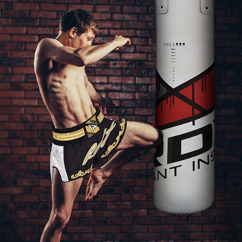 Rdx Sports RDX F7 4ft / 5ft 3-in-1 Ego White / Red Training Punch Bag With Mitts Set