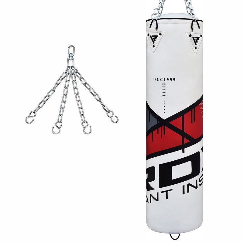 Rdx Sports RDX F7 Ego 4ft / 5ft 2-in-1 Red Punching Bag For MMA Muay Thai Kickboxing Set