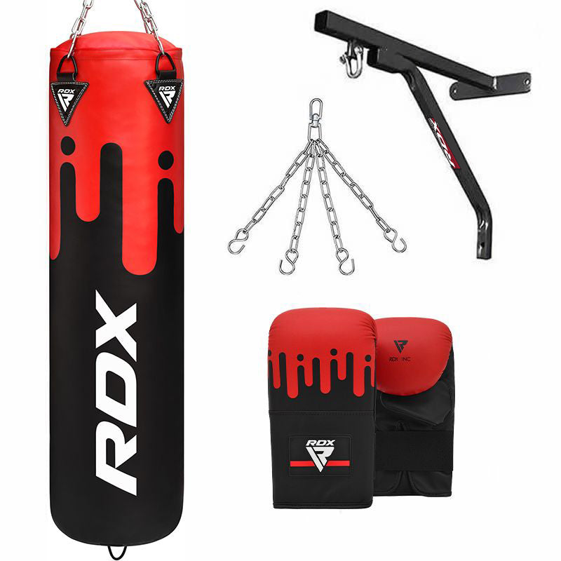rdx sports RDX F9 4ft / 5ft 4-in-1 Punch Bag with Mitts & wall Bracket Set
