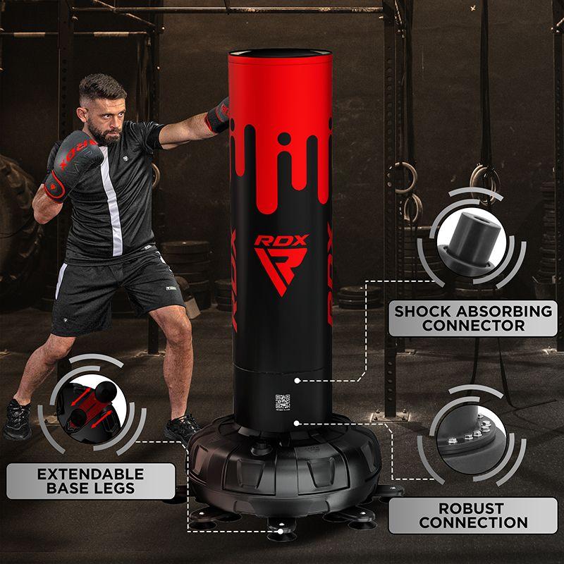 Rdx Sports RDX F9 6ft Adults Free Standing Punch Bag With Bag Mitts For Training & Workout Set