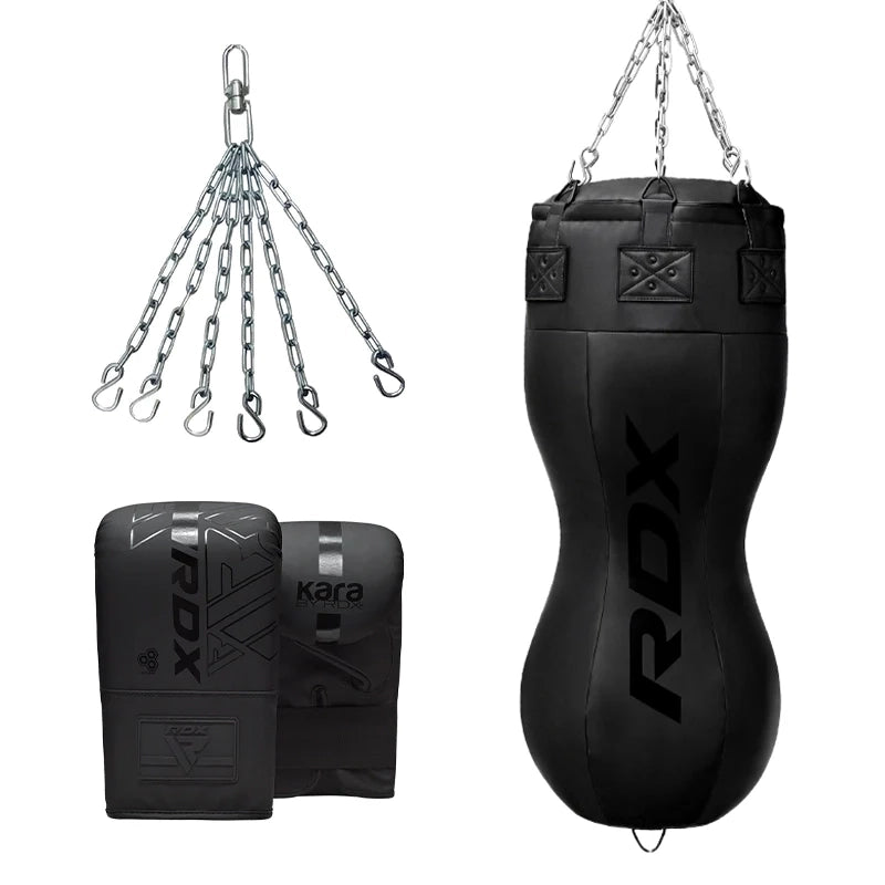 rdx sports RDX Full Black Body Punch Bag with Mitts rdx sports RDX Full Black Body Punch Bag with Mitts