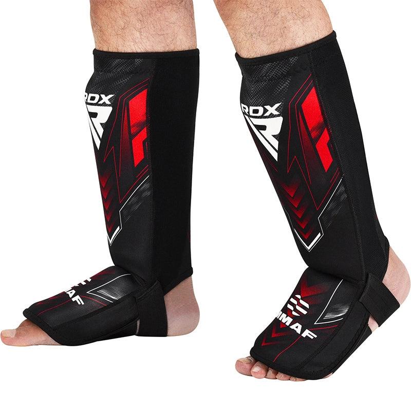 Rdx Sports RDX IMMAF Approved Neoprene Shin Instep Guards Red