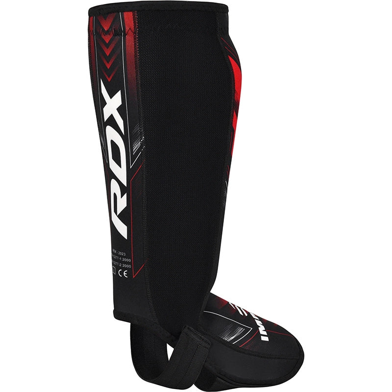Rdx Sports RDX IMMAF Approved Neoprene Shin Instep Guards Red