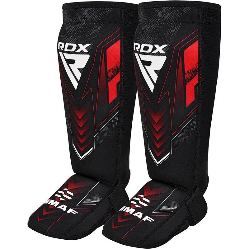 rdx sports RDX IMMAF Approved Neoprene Shin Instep Guards Red