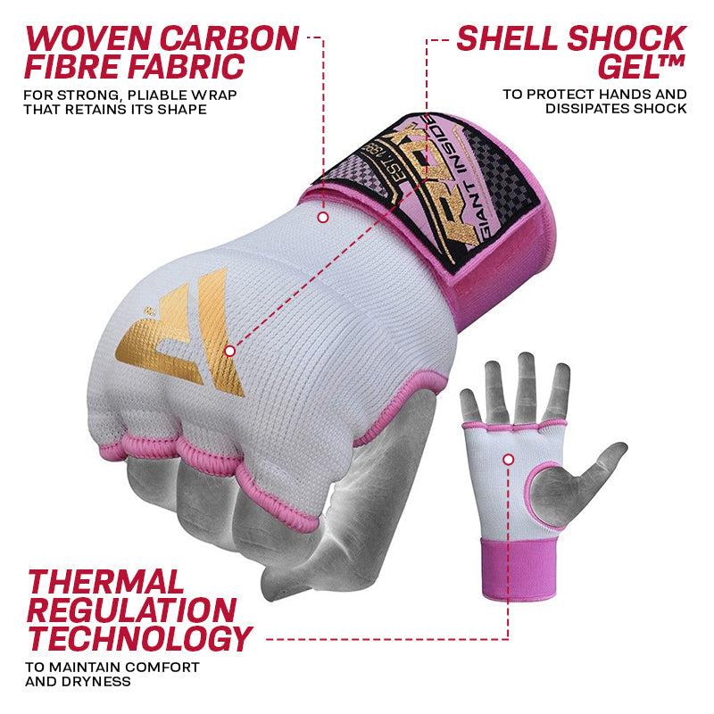 Rdx Sports RDX IS Women Gel Padded Wrist Strap Inner Gloves Pink / White OEKO-TEX® Standard 100 Certified