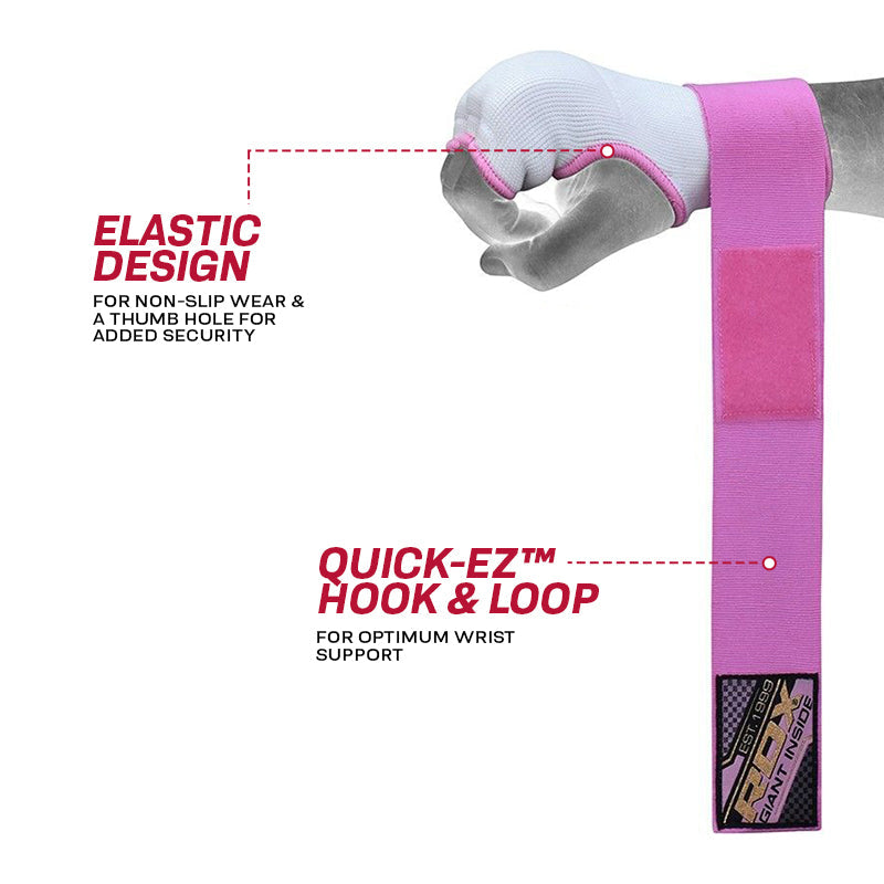 Rdx Sports RDX IS Women Gel Padded Wrist Strap Inner Gloves Pink / White OEKO-TEX® Standard 100 Certified