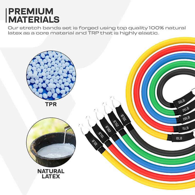 Rdx Sports RDX L1 4-IN-1 Resistances Tubes Set 10-30lbs For Home Gym Workout