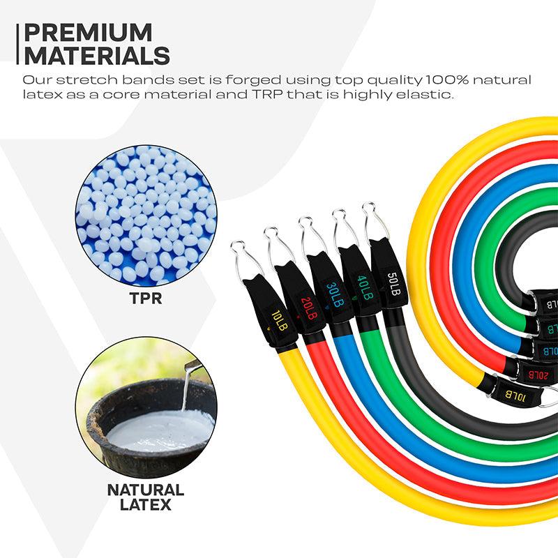 Rdx Sports RDX L2 4-in-1 Resistances Tubes Pro Set 10-50lbs For Home Gym Workout