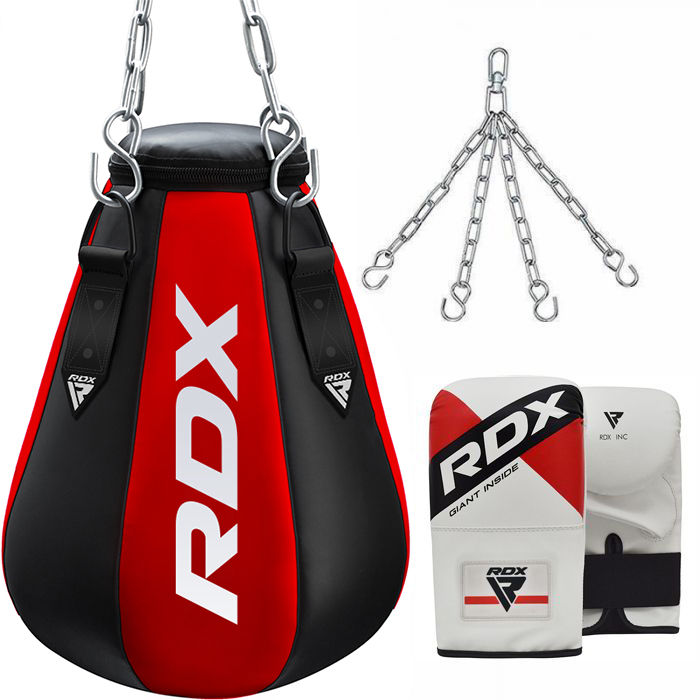 rdx sports RDX MR 3-in-1 Unfilled Maize Punching Bag With Bag Gloves Set