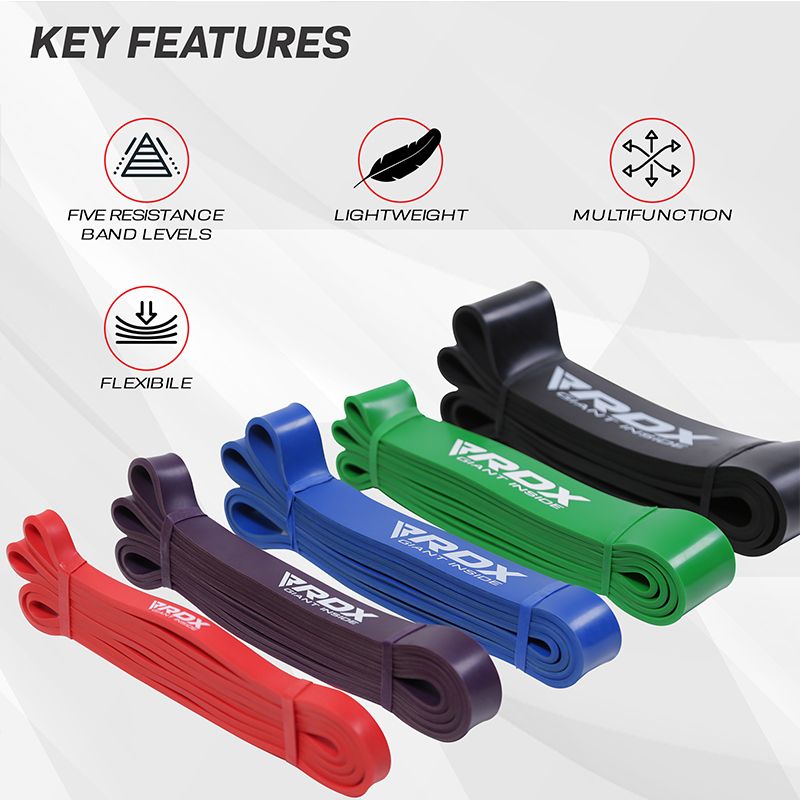 Rdx Sports RDX P1 5-in-1 Pull Up Assist & Body Stretching Bands For Resistance Training