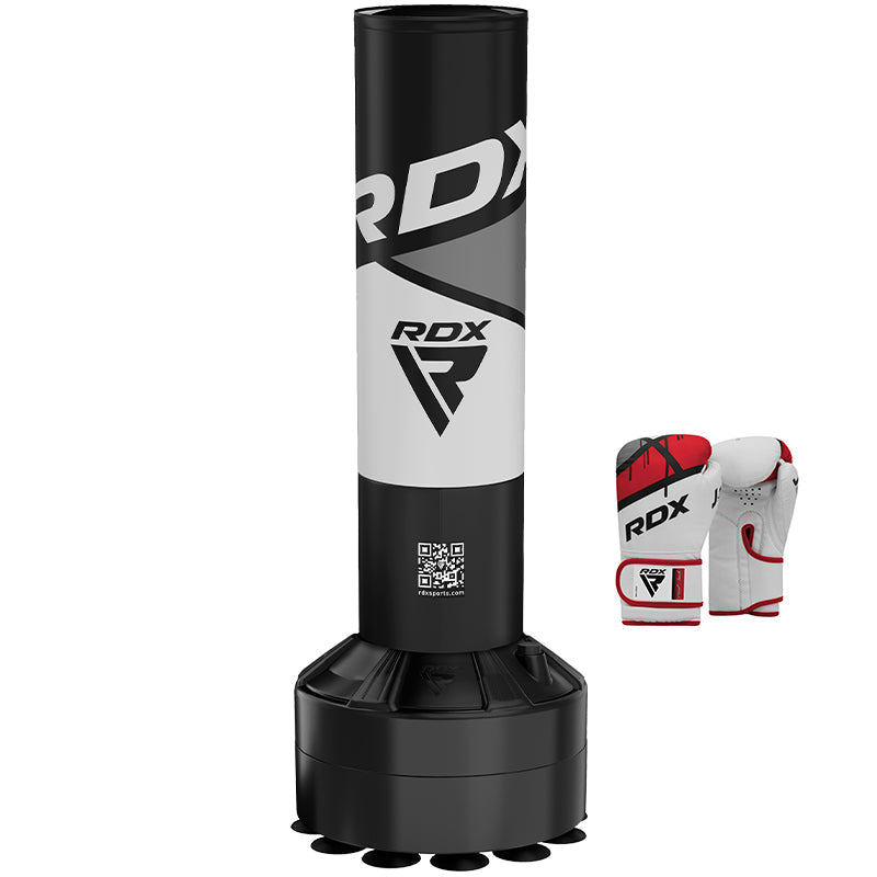 rdx sports RDX R8 4ft Kids Free Standing Punch Bag Grey With Gloves For Training & Workout Set