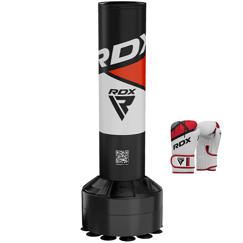 Rdx Sports RDX R8 4ft Kids Free Standing Punch Bag Red With Gloves For Training & Workout Set