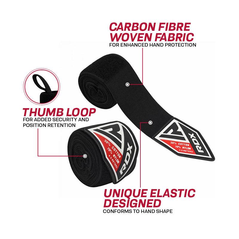 Rdx Sports RDX RB 4.5m Elasticated Hand Wraps Bandage For Boxing MMA; Muay Thai