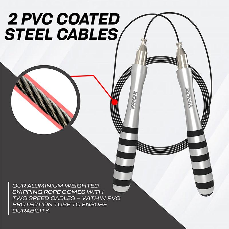 Rdx Sports RDX S1 Weighted 10.3ft Non-Slip Aluminum Handles Skipping Rope