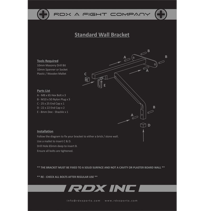Rdx Sports RDX C4 Steel Wall Bracket & 4 Hook Chains