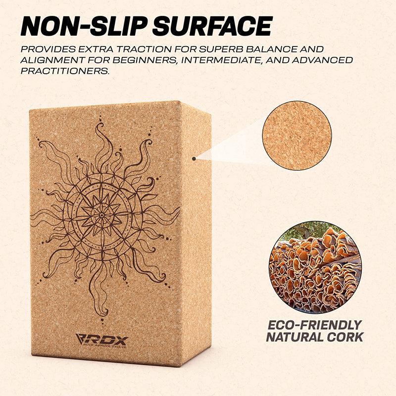 Rdx Sports RDX D2 Cork Yoga Block Non-Slip Brick